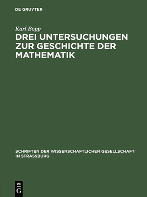 cover image of Drei Untersuchungen zur Geschichte der Mathematik
